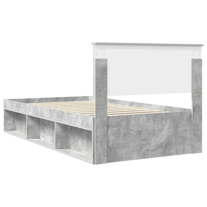 Bedframe Concerte Grijs 100 x 200 cm Massief grenenhout