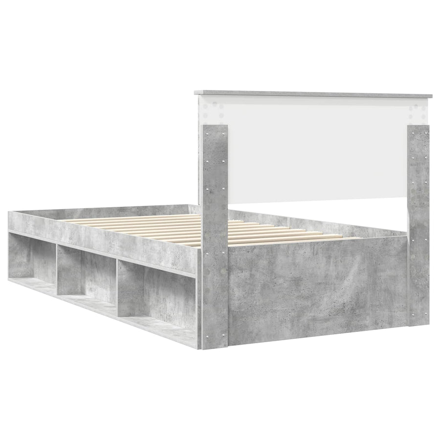 Bedframe Concerte Grijs 100 x 200 cm Massief grenenhout