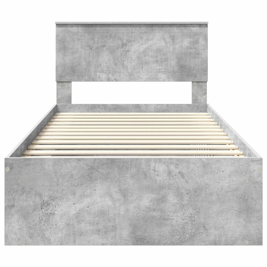 Bedframe Concerte Grijs 100 x 200 cm Massief grenenhout