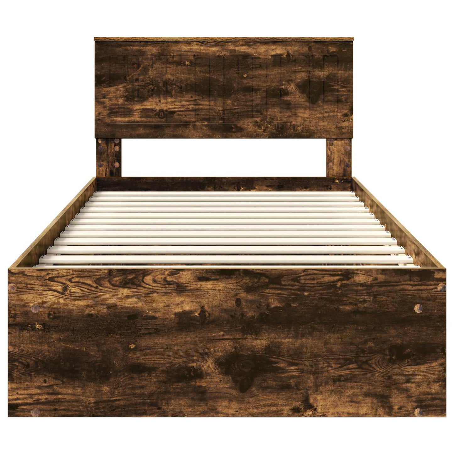 Bedframe Gerookt eiken 100 x 200 cm Massief grenenhout