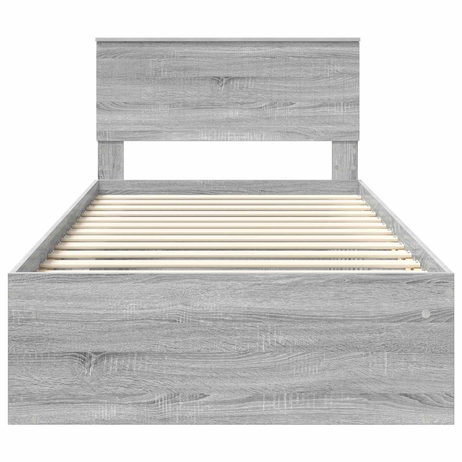 Bedframe Grijs Sonoma 100 x 200 cm Massief grenenhout