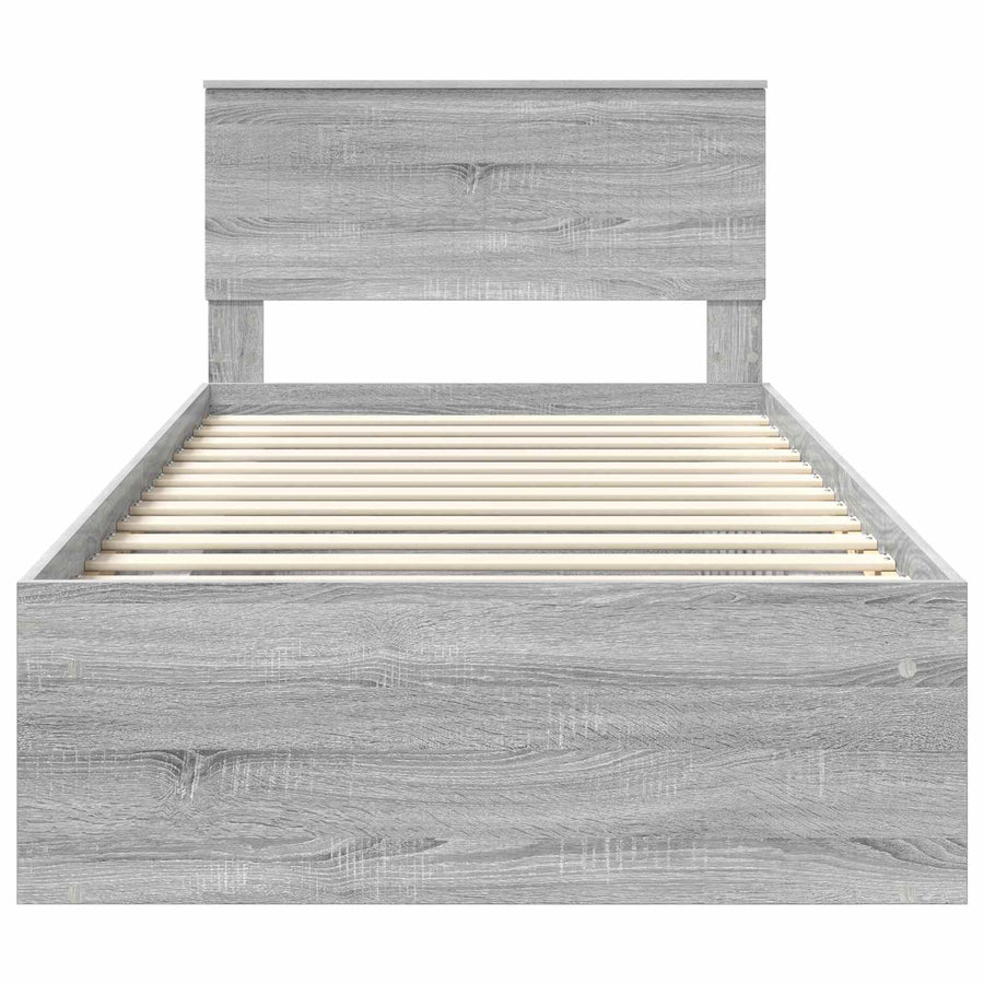 Bedframe Grijs Sonoma 100 x 200 cm Massief grenenhout