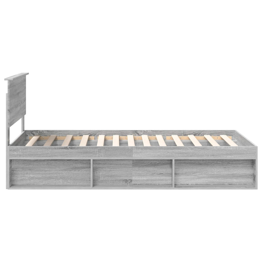 Bedframe Grijs Sonoma 100 x 200 cm Massief grenenhout