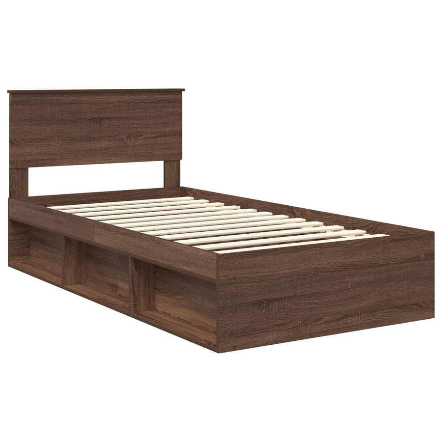 Bedframe Bruin Eiken 100 x 200 cm Massief grenenhout