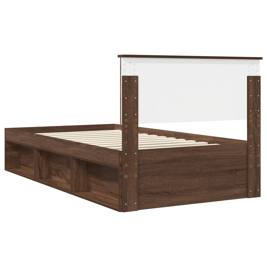 Bedframe Bruin Eiken 100 x 200 cm Massief grenenhout