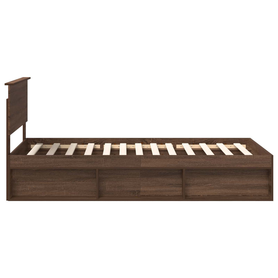 Bedframe Bruin Eiken 100 x 200 cm Massief grenenhout