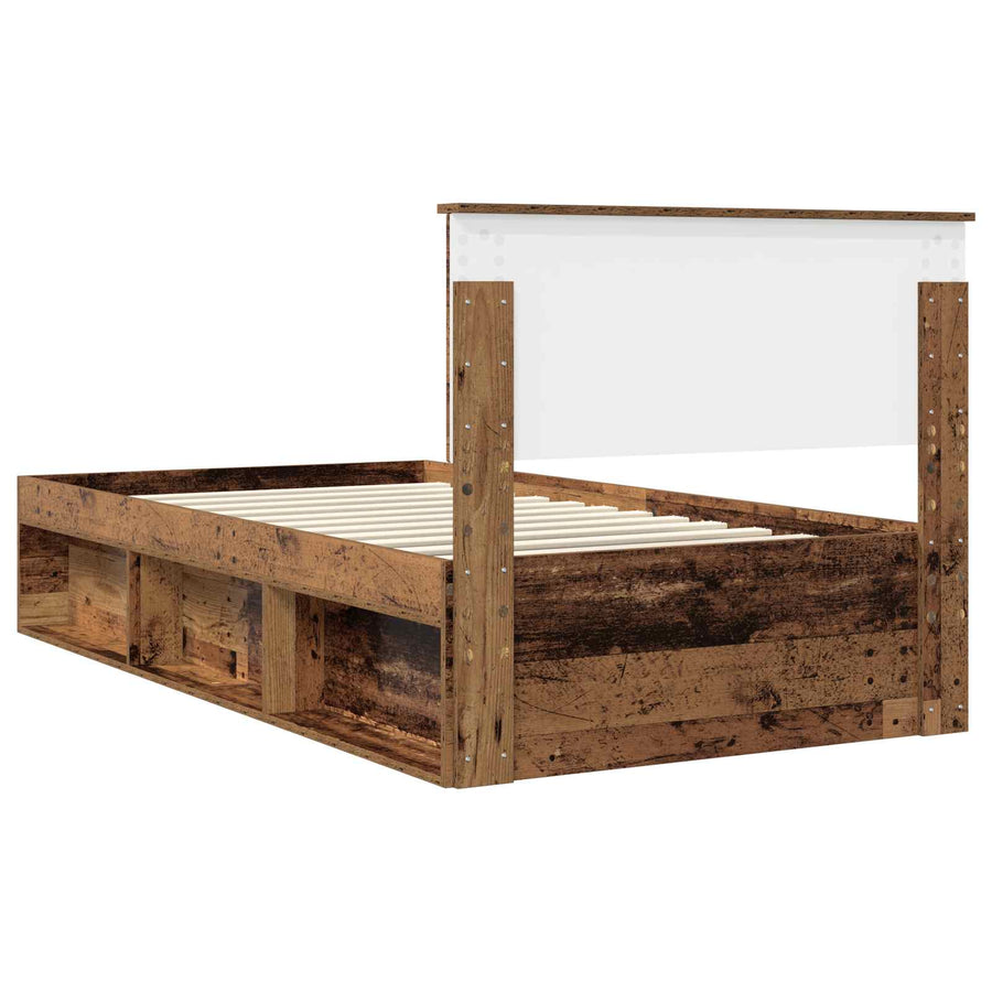 Bedframe met hoofdeinde Oudhout 100 x 200 cm Massief grenenhout