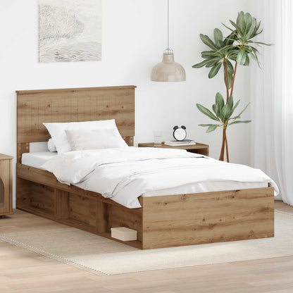 Bedframe Ambachtelijk eiken 100 x 200 cm Massief grenenhout