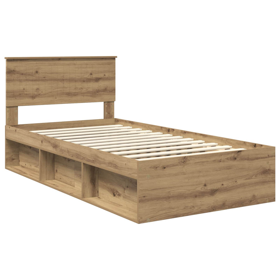 Bedframe Ambachtelijk eiken 100 x 200 cm Massief grenenhout