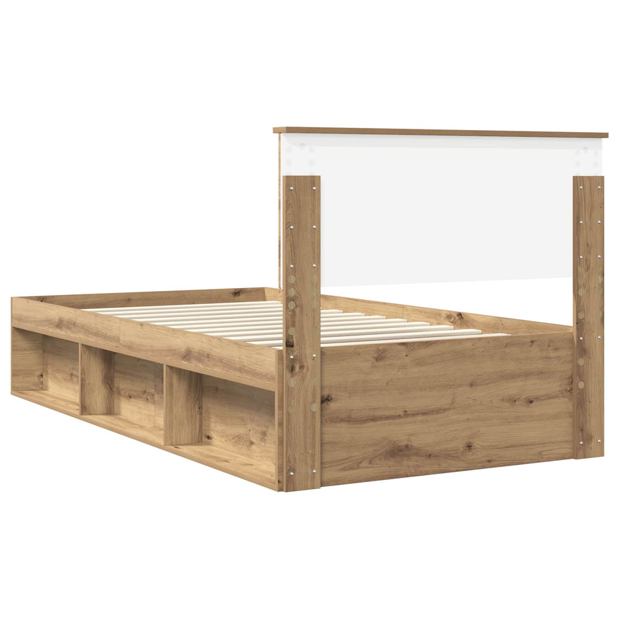 Bedframe Ambachtelijk eiken 100 x 200 cm Massief grenenhout