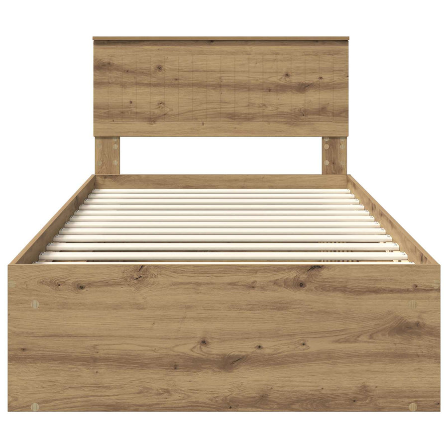 Bedframe Ambachtelijk eiken 100 x 200 cm Massief grenenhout