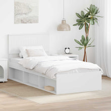 Bedframe met hoofdeinde Wit 90 x 200 cm Massief grenenhout