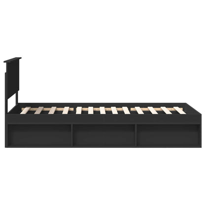 Bedframe met hoofdeinde Zwart 90 x 200 cm Massief grenenhout
