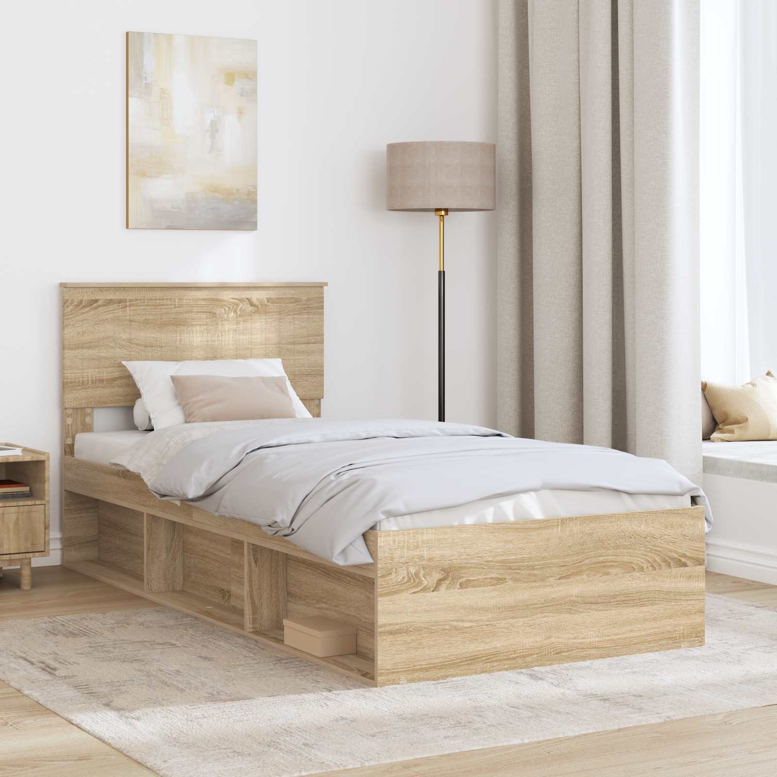 Bedframe Sonoma Eiken 90 x 200 cm Massief grenenhout