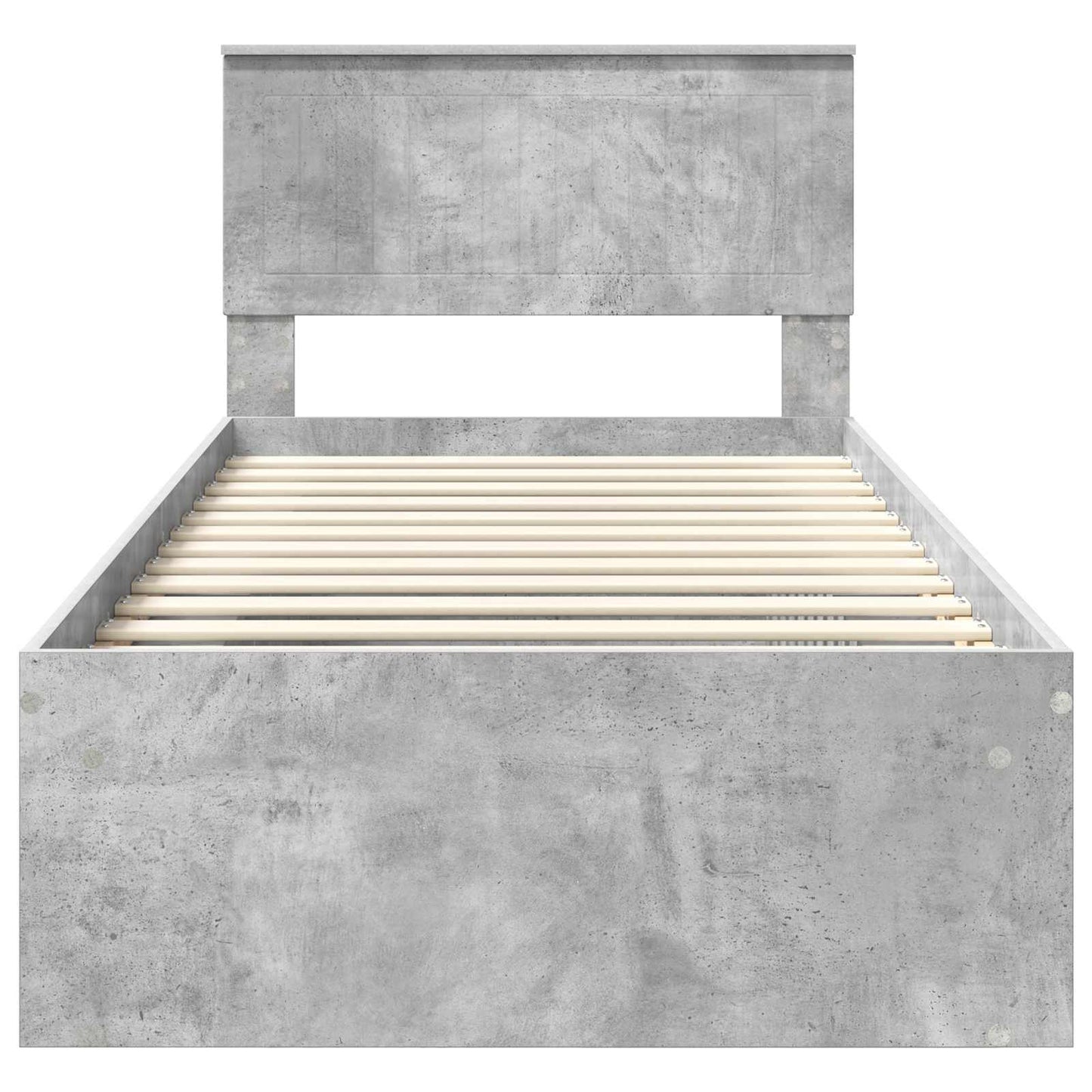 Bedframe met hoofdeinde Beton 90 x 200 cm Massief grenenhout