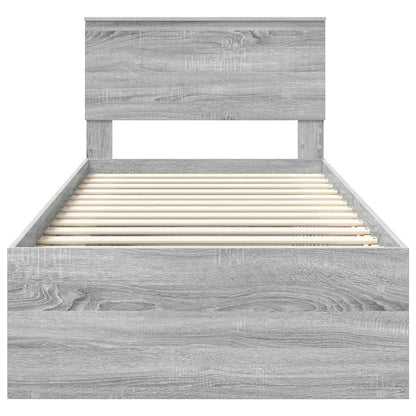 Bedframe Grijs Sonoma 90 x 200 cm Massief grenenhout