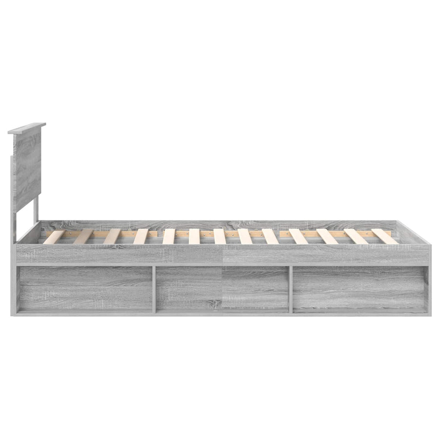 Bedframe Grijs Sonoma 90 x 200 cm Massief grenenhout