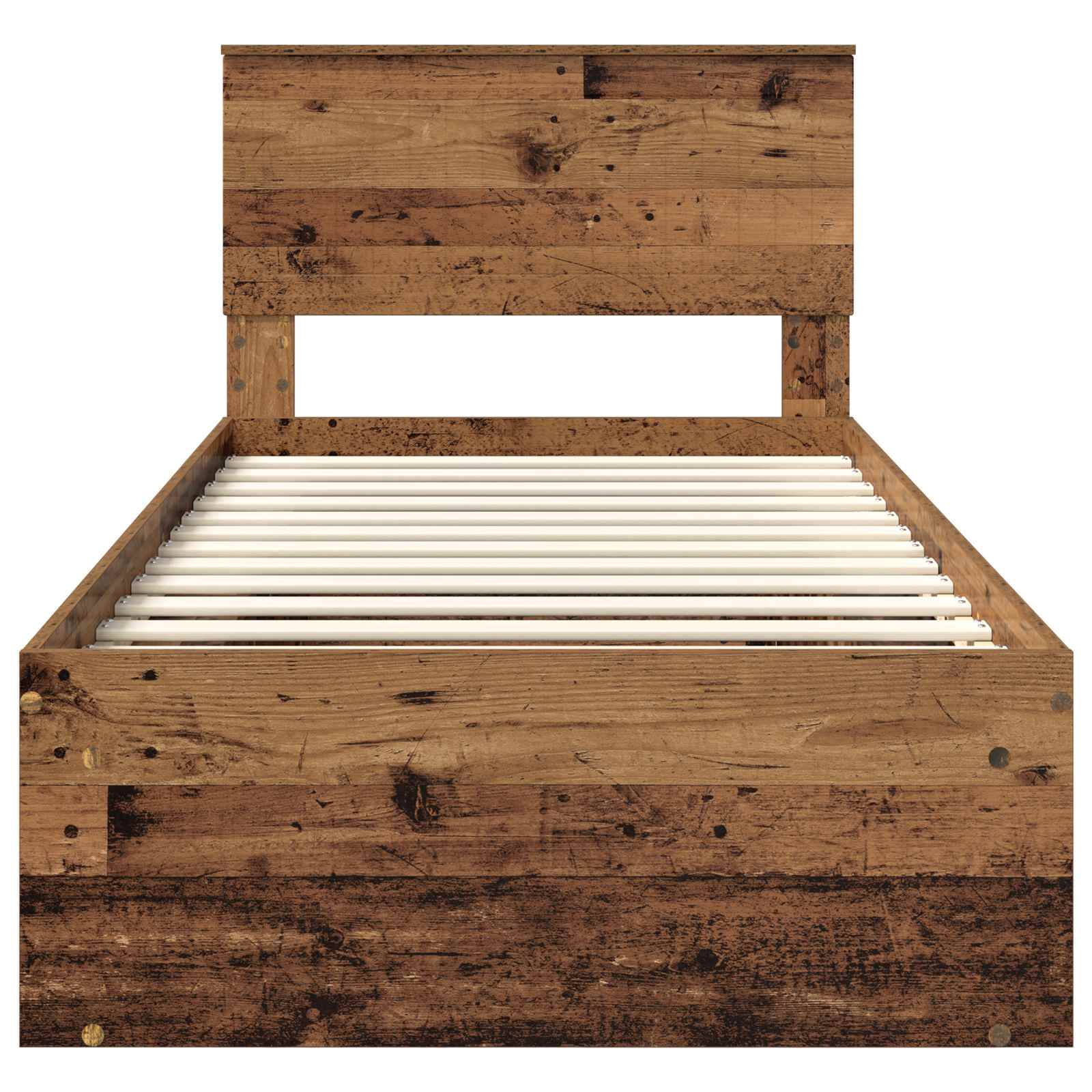 Bedframe met hoofdeinde Oudhout 90 x 200 cm Massief grenenhout