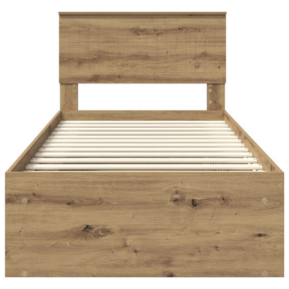 Bedframe Ambachtelijk eiken 90 x 200 cm Massief grenenhout
