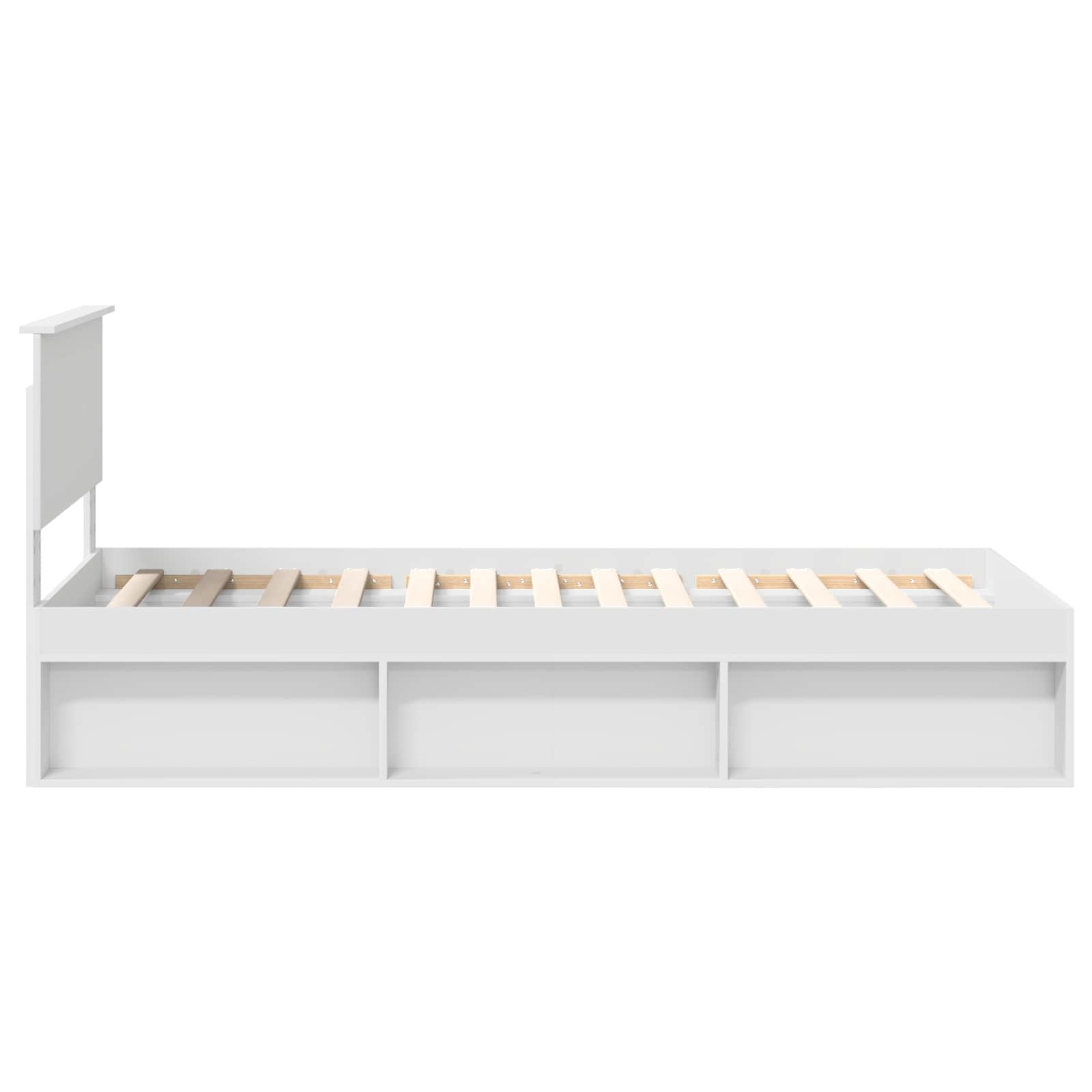 Bedframe met hoofdeinde Wit 90 x 190 cm Massief grenenhout