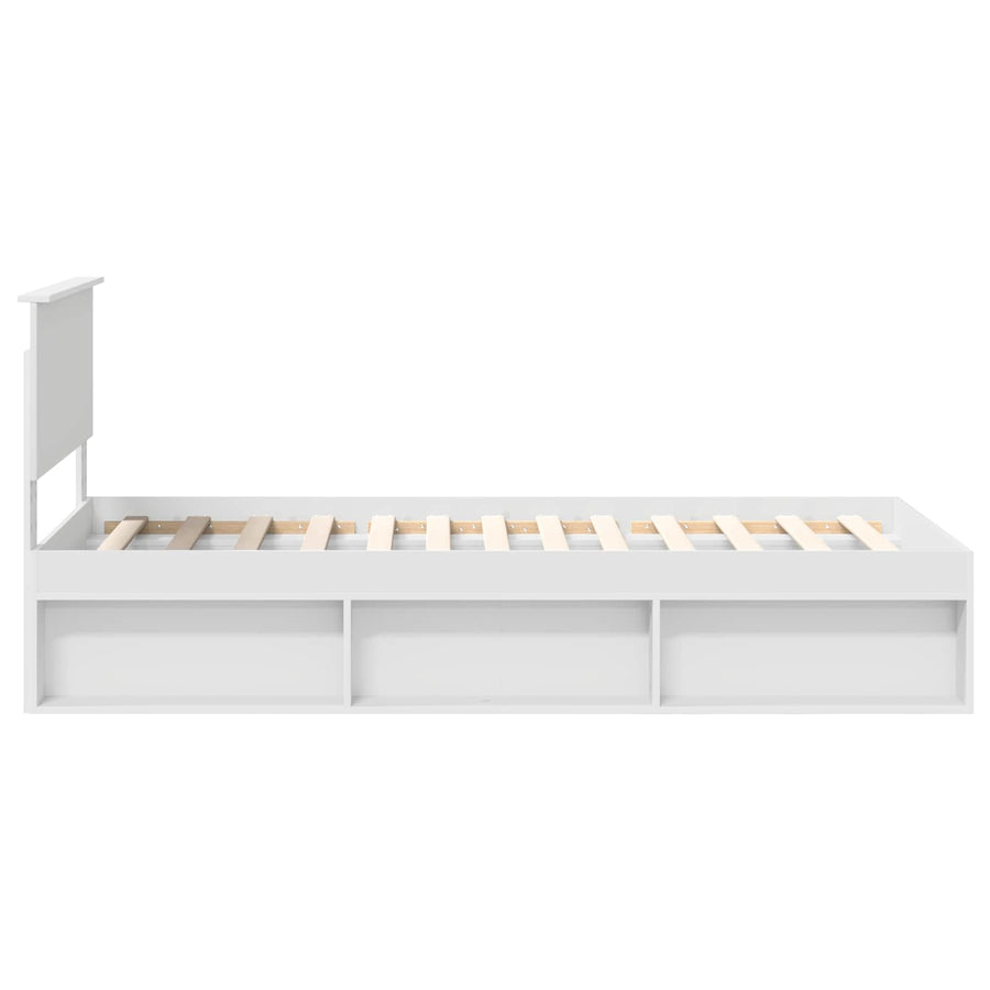 Bedframe met hoofdeinde Wit 90 x 190 cm Massief grenenhout