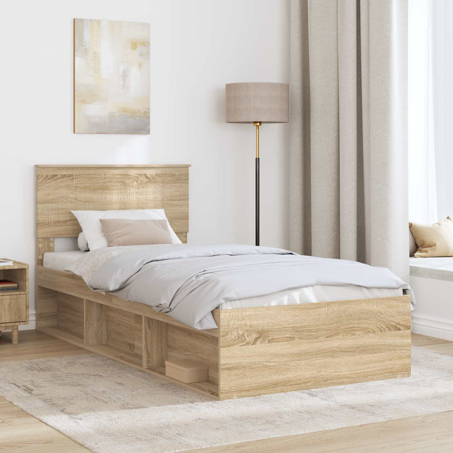 Bedframe met hoofdeinde Sonoma 90 x 190 cm Massief grenenhout