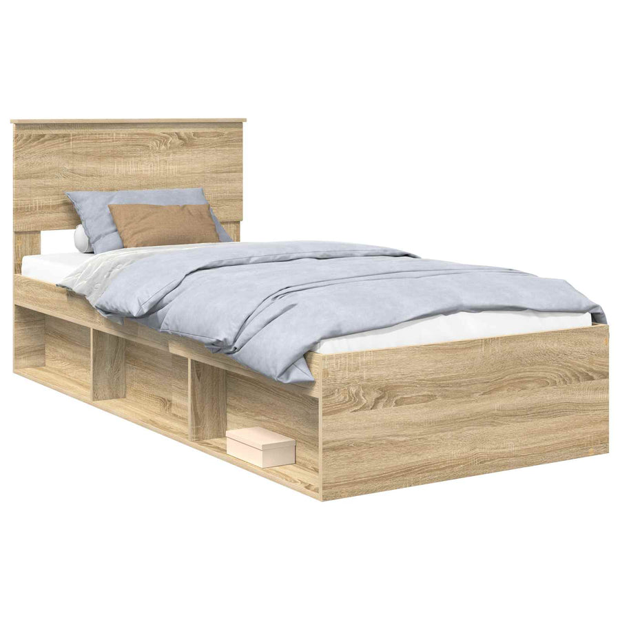 Bedframe met hoofdeinde Sonoma 90 x 190 cm Massief grenenhout