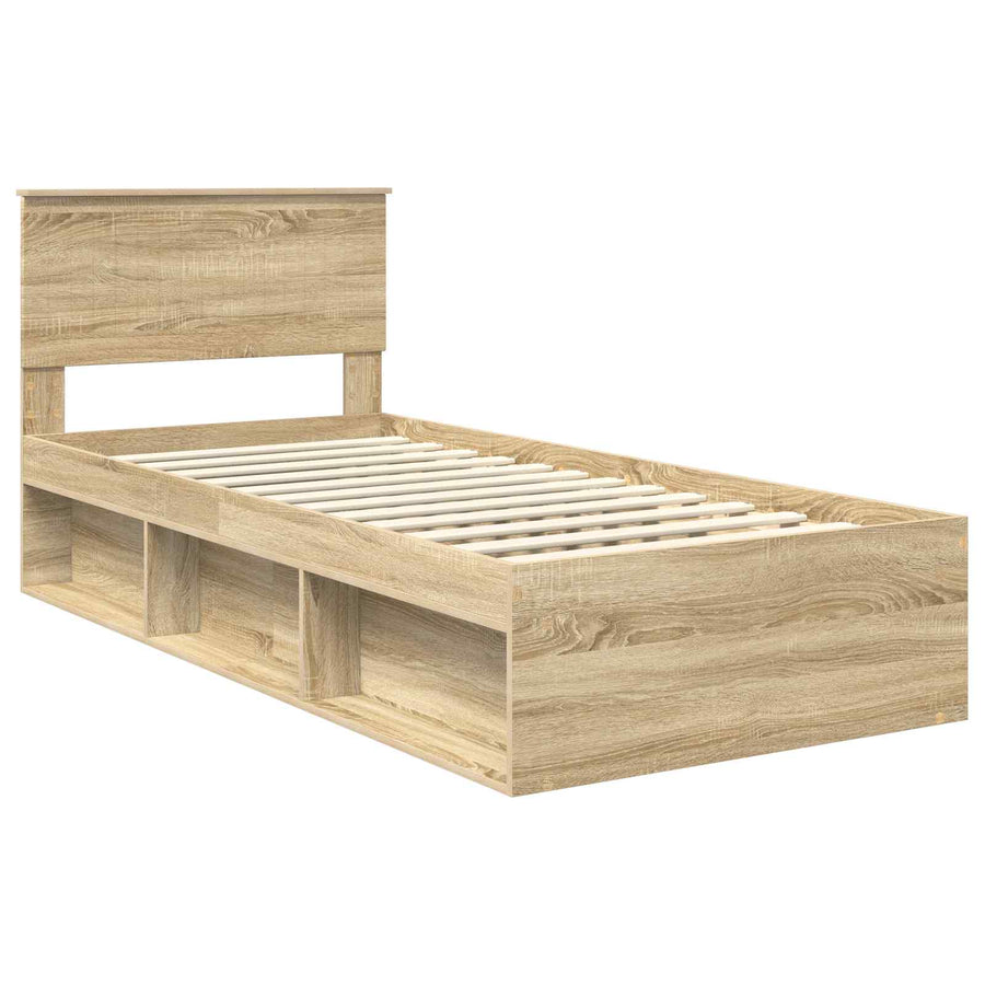 Bedframe met hoofdeinde Sonoma 90 x 190 cm Massief grenenhout