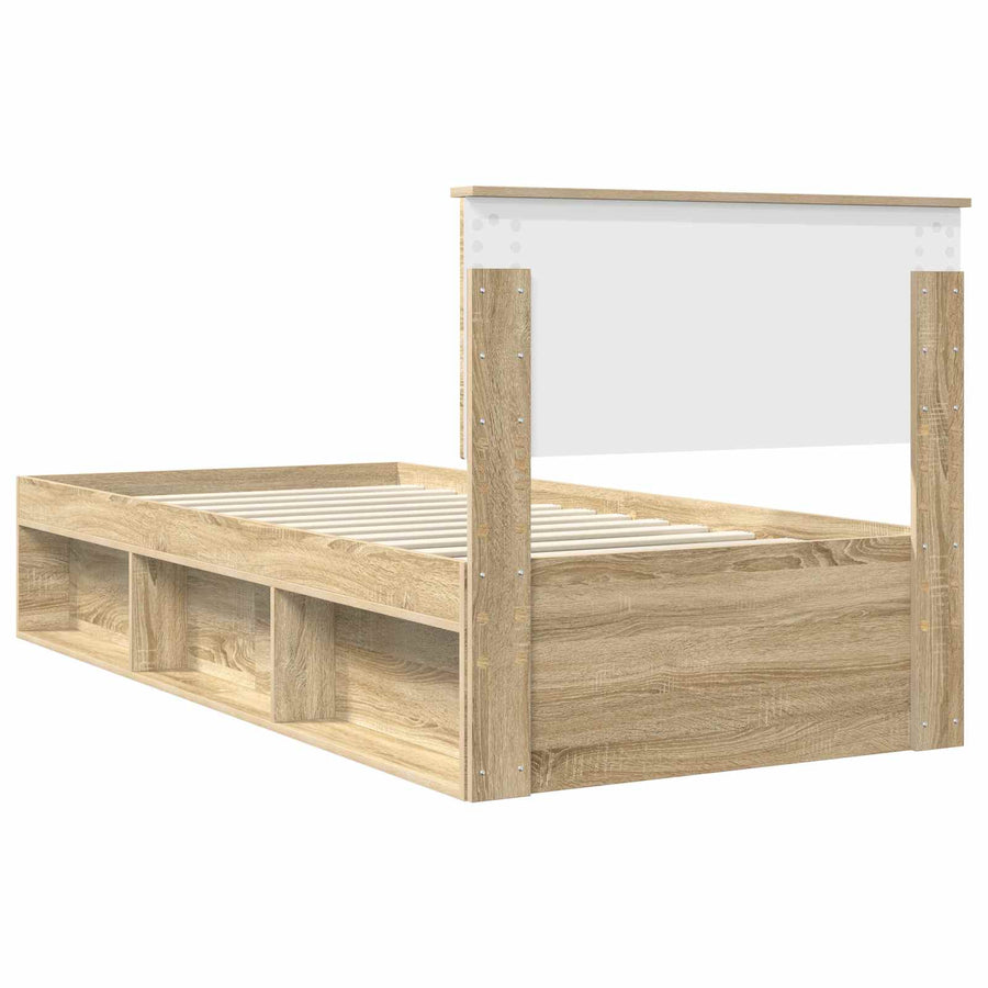 Bedframe met hoofdeinde Sonoma 90 x 190 cm Massief grenenhout