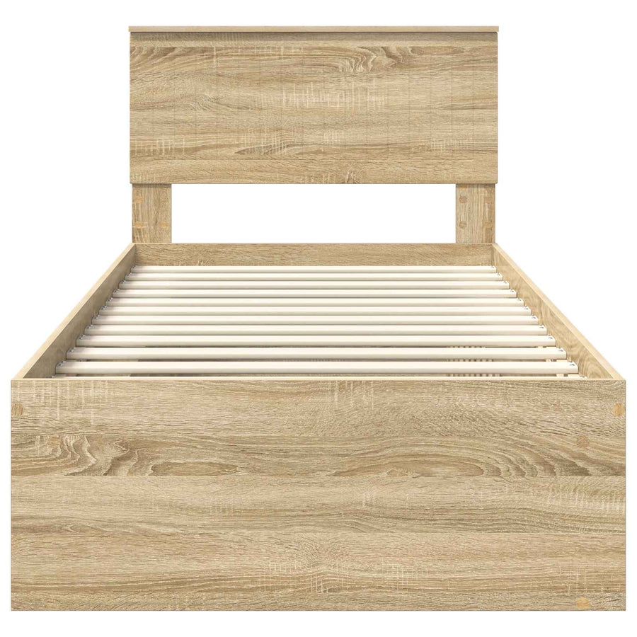 Bedframe met hoofdeinde Sonoma 90 x 190 cm Massief grenenhout