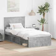 Bedframe 90x190 cm grijs massief grenenhout
