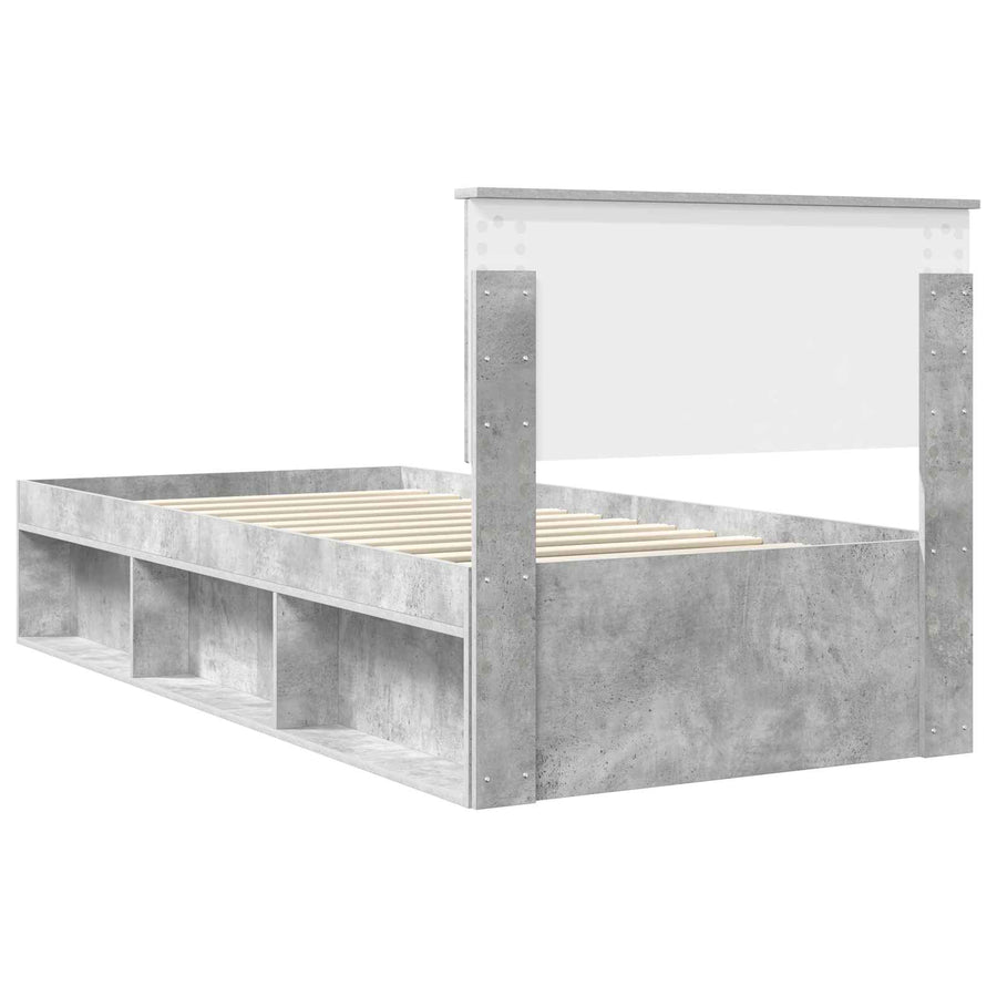 Bedframe Concerte Grijs 90 x 190 cm Massief grenenhout