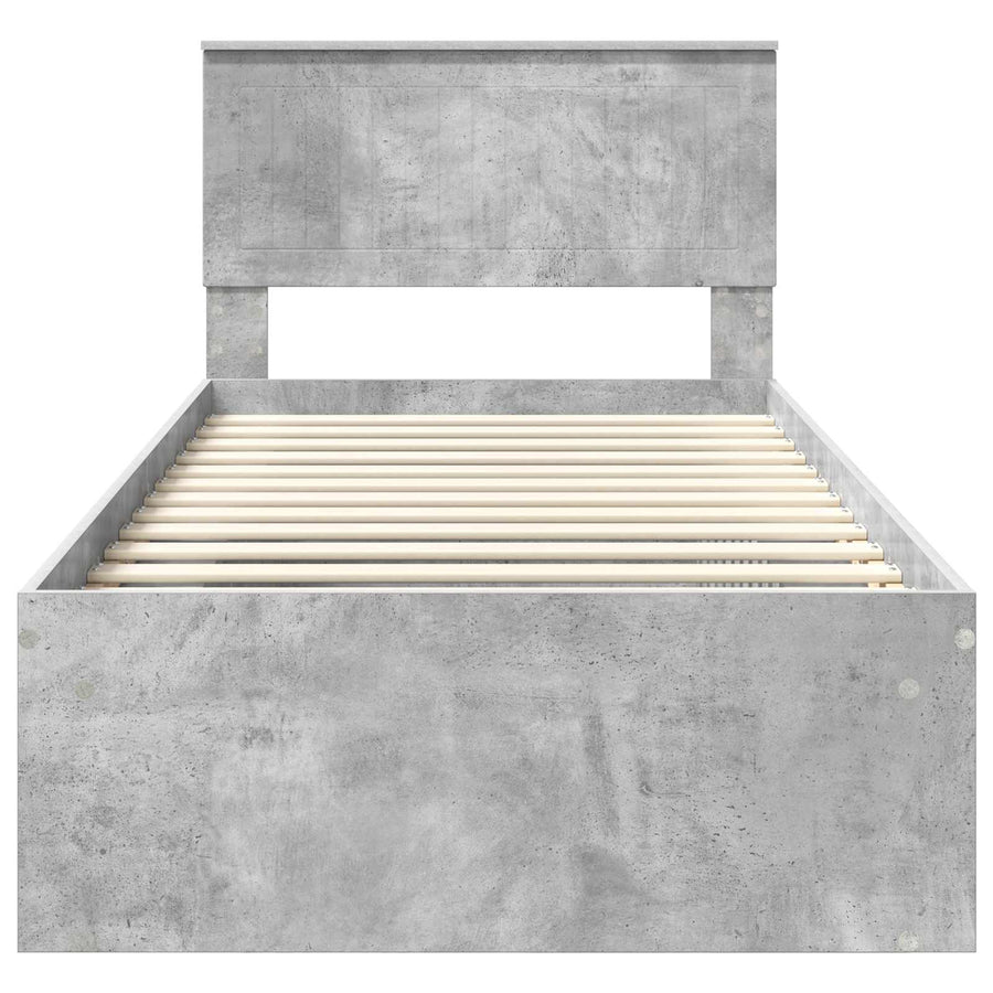 Bedframe Concerte Grijs 90 x 190 cm Massief grenenhout