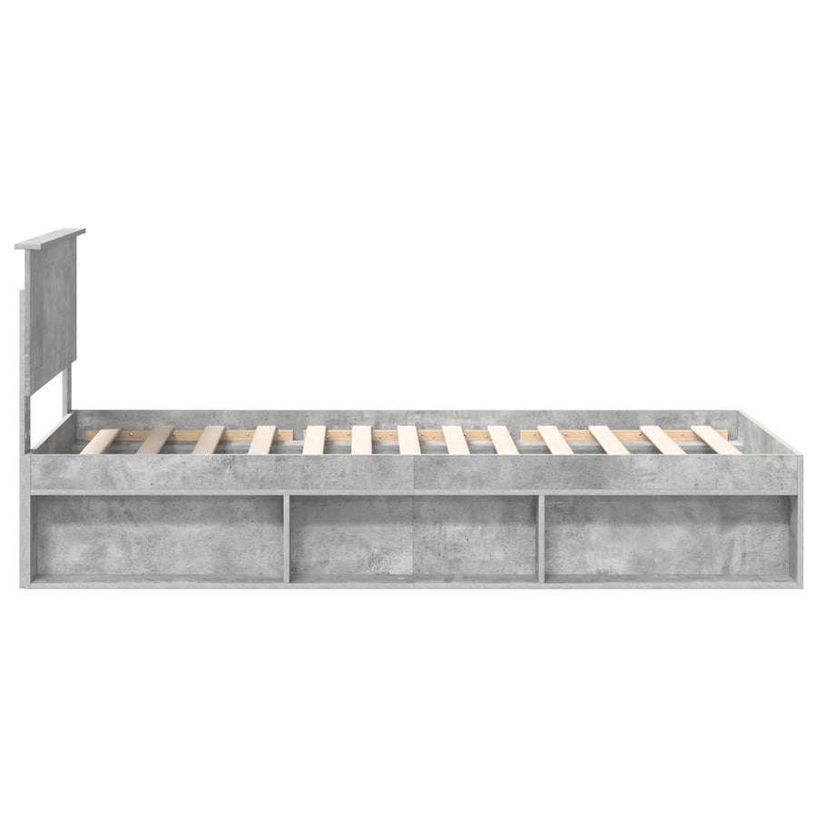 Bedframe Concerte Grijs 90 x 190 cm Massief grenenhout