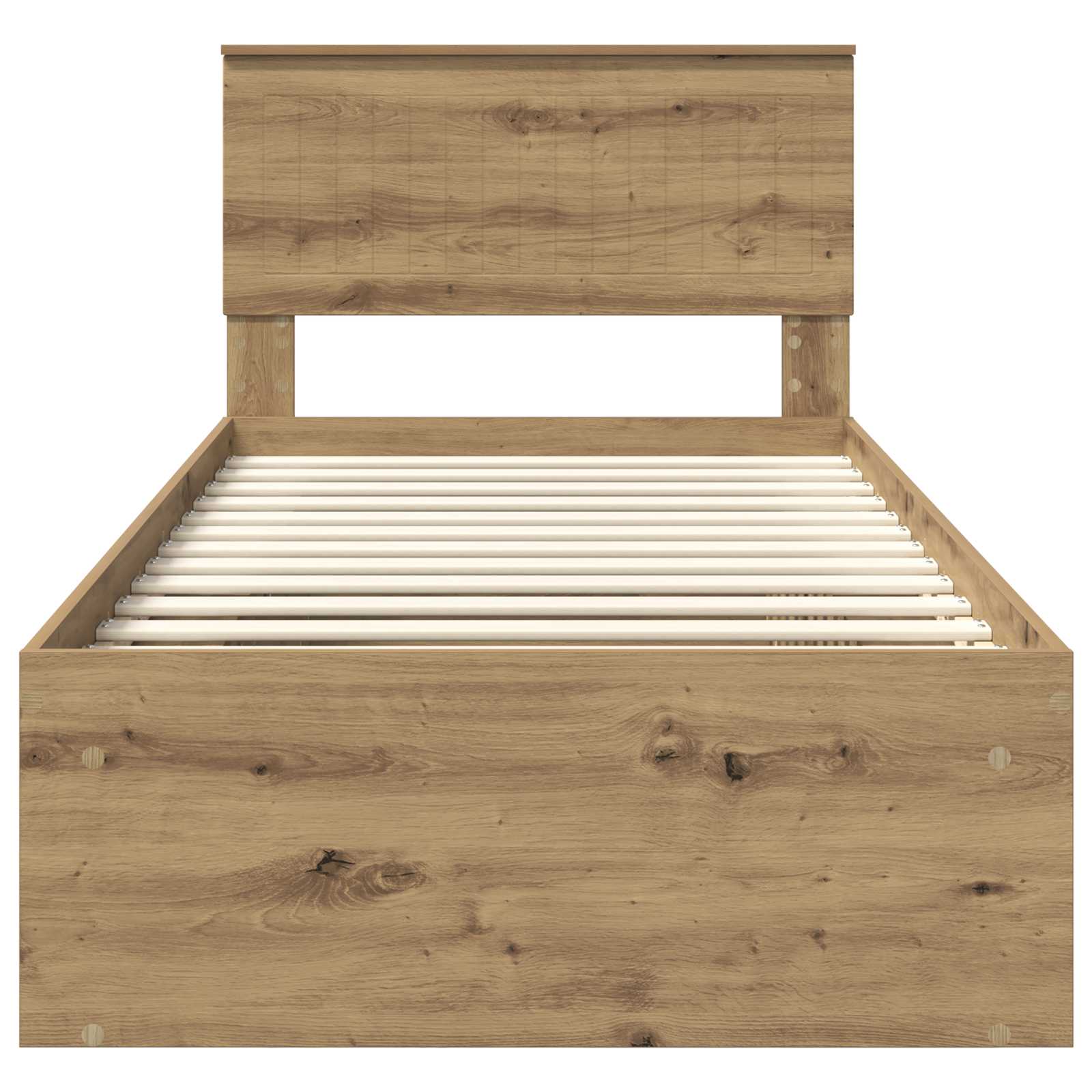 Bedframe Ambachtelijk eiken 90 x 190 cm Massief grenenhout