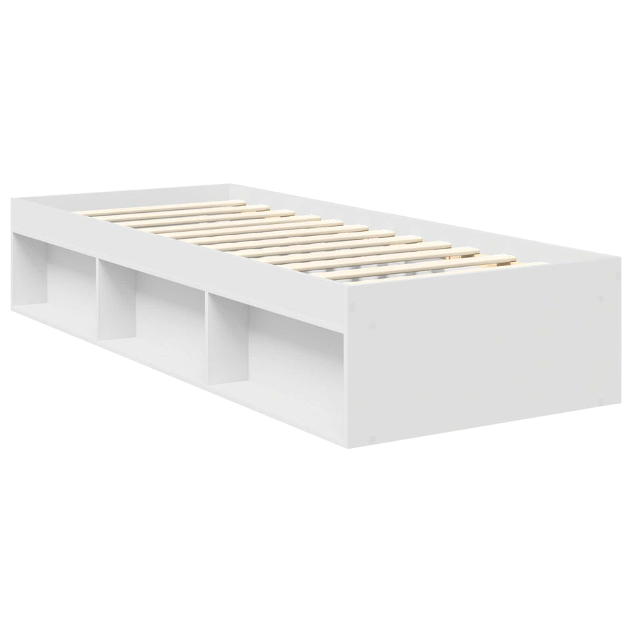 Bedframe met hoofdeinde Wit 75 x 190 cm Massief grenenhout