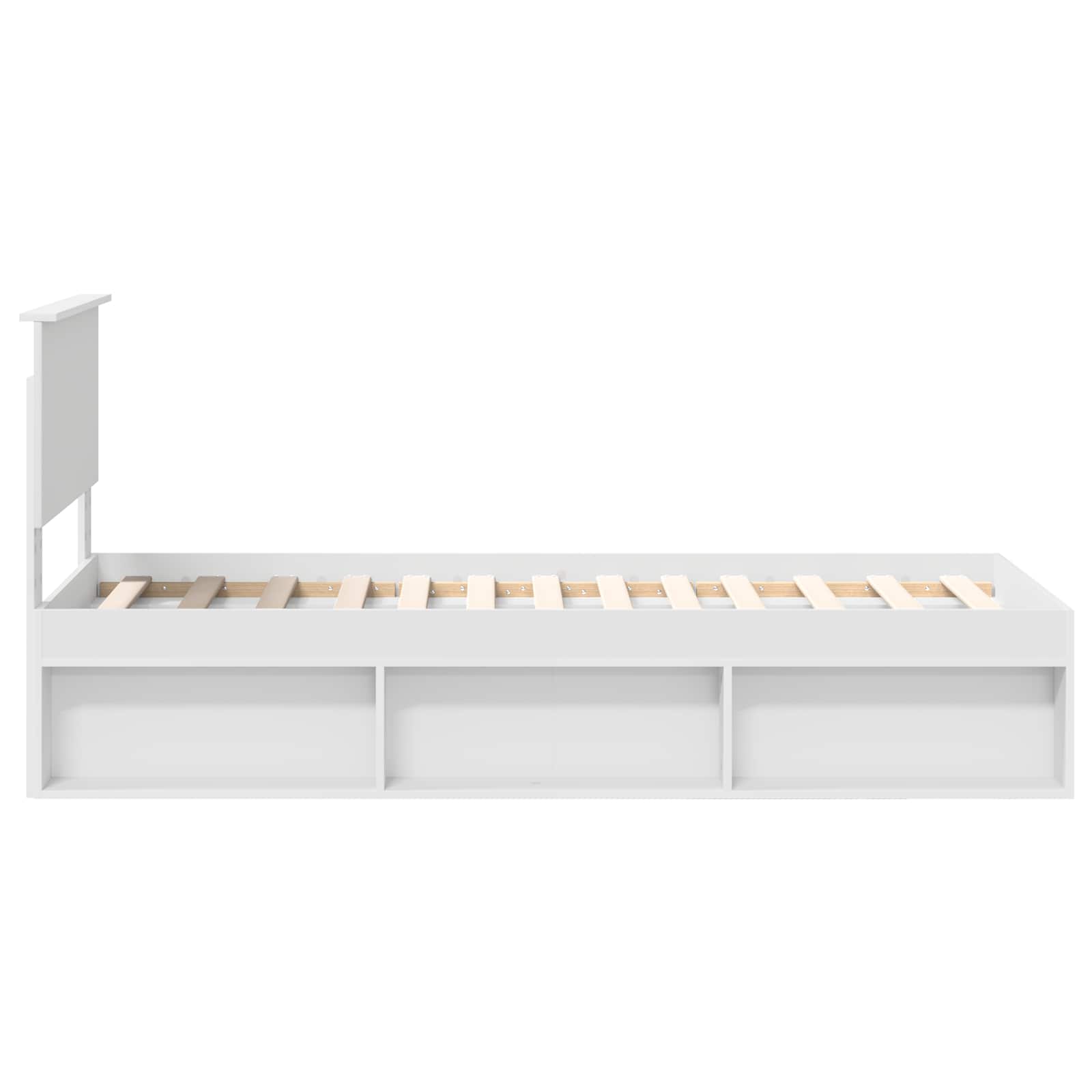 Bedframe met hoofdeinde Wit 75 x 190 cm Massief grenenhout