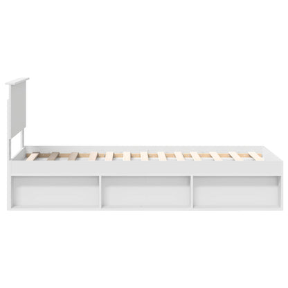 Bedframe met hoofdeinde Wit 75 x 190 cm Massief grenenhout