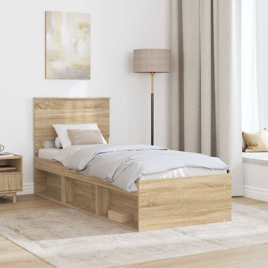 Bedframe Sonoma Eiken 75 x 190 cm Massief grenenhout