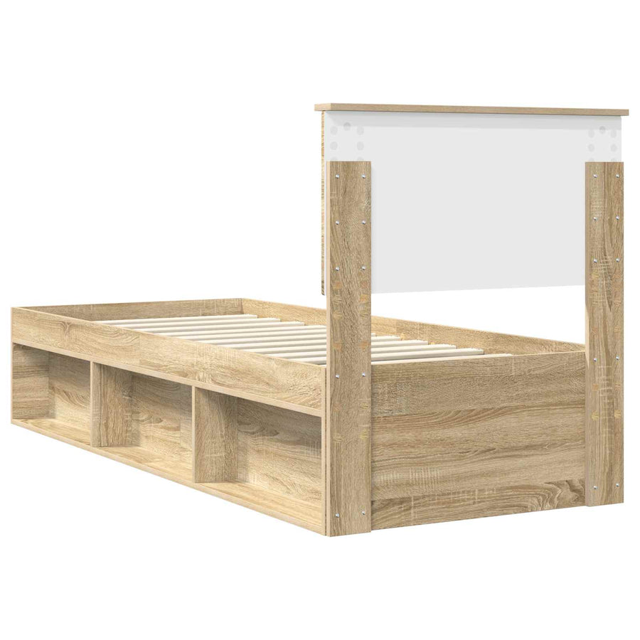 Bedframe Sonoma Eiken 75 x 190 cm Massief grenenhout