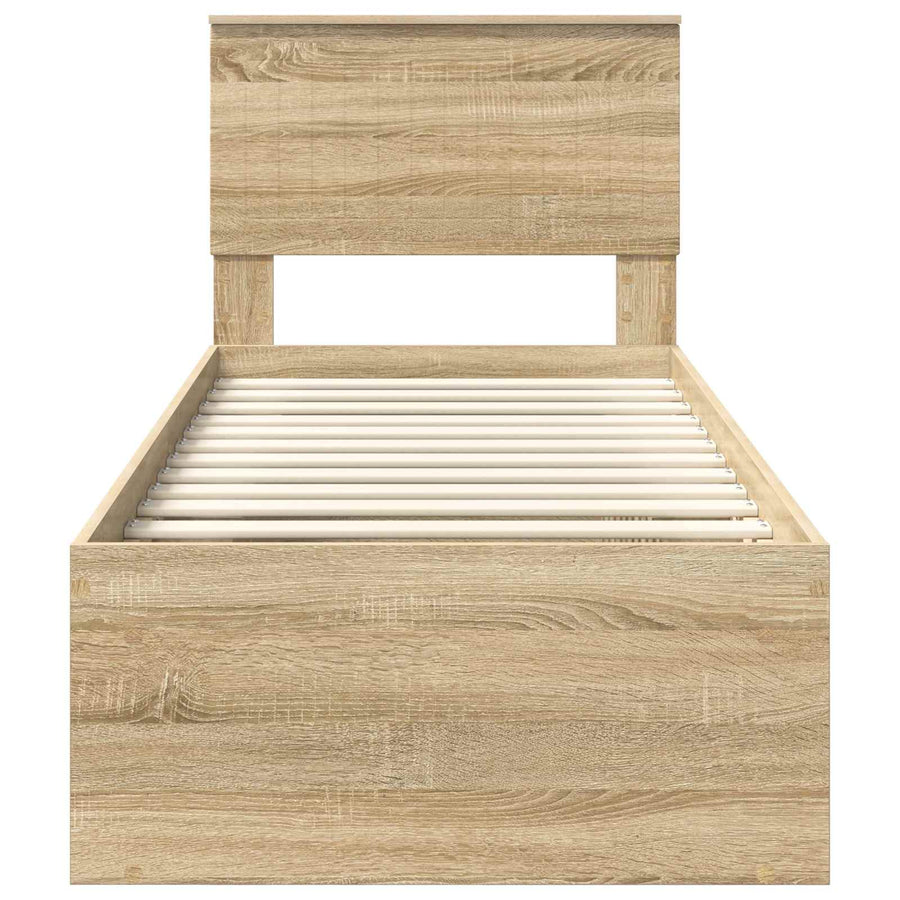 Bedframe Sonoma Eiken 75 x 190 cm Massief grenenhout