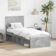 Bedframe 75 x 190 cm grijs massief grenenhout