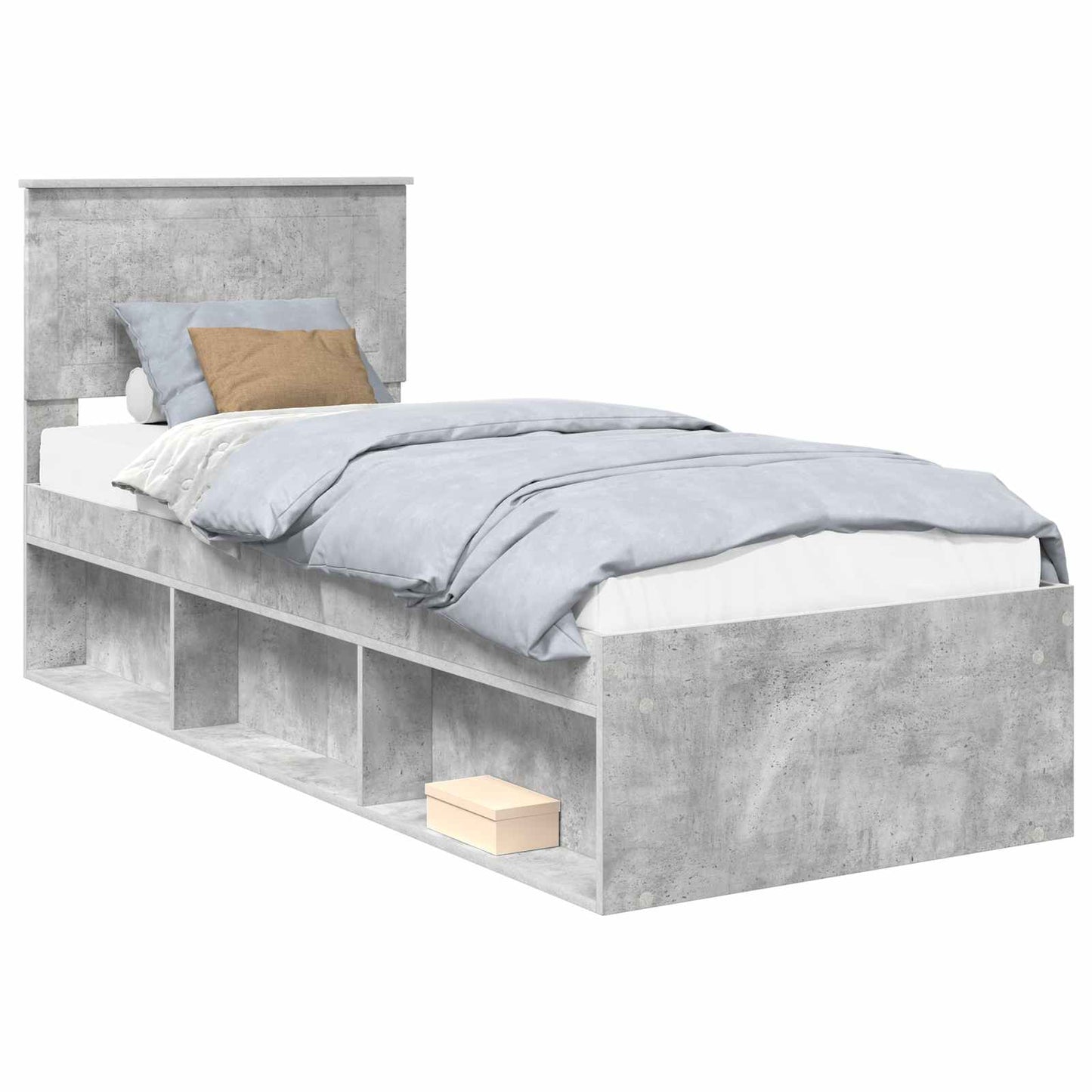 Bedframe Concerte Grijs 75 x 190 cm Massief grenenhout