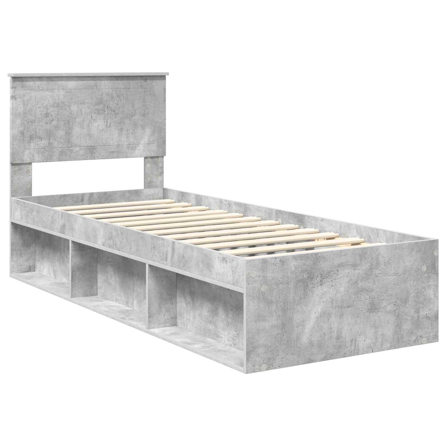 Bedframe Concerte Grijs 75 x 190 cm Massief grenenhout