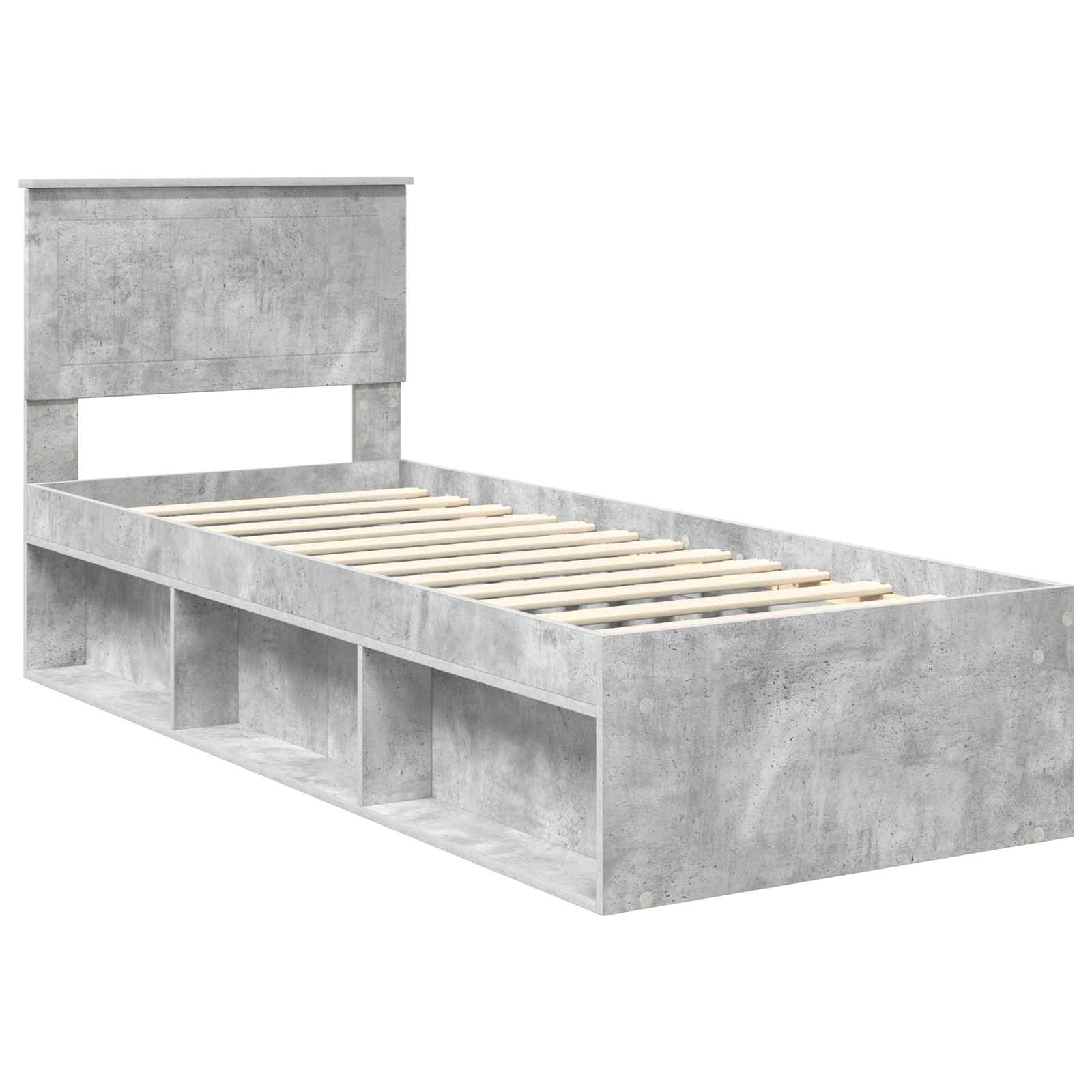 Bedframe Concerte Grijs 75 x 190 cm Massief grenenhout