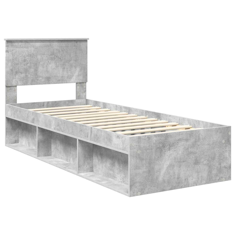 Bedframe Concerte Grijs 75 x 190 cm Massief grenenhout