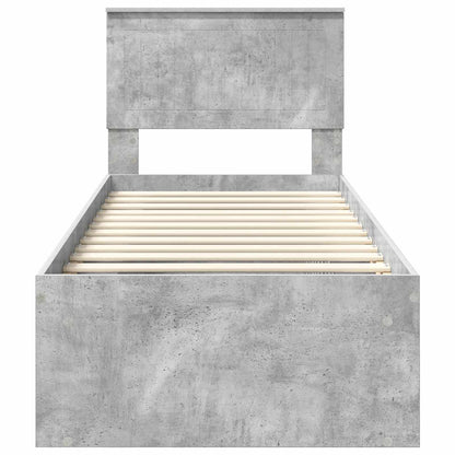 Bedframe Concerte Grijs 75 x 190 cm Massief grenenhout