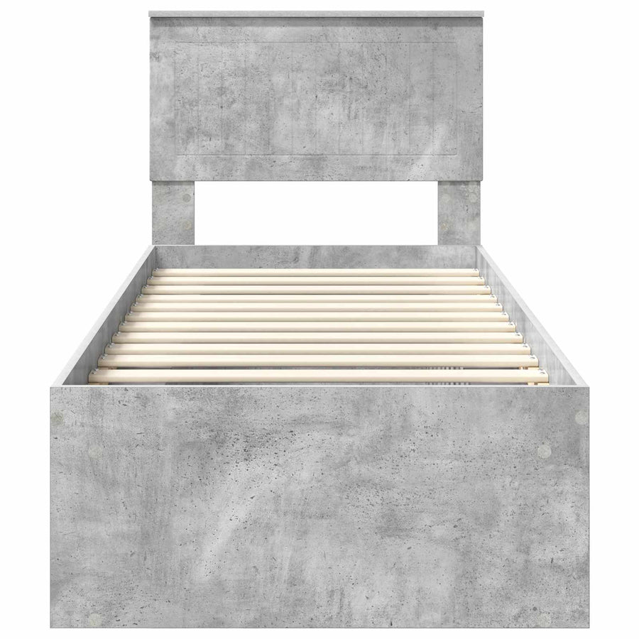 Bedframe Concerte Grijs 75 x 190 cm Massief grenenhout