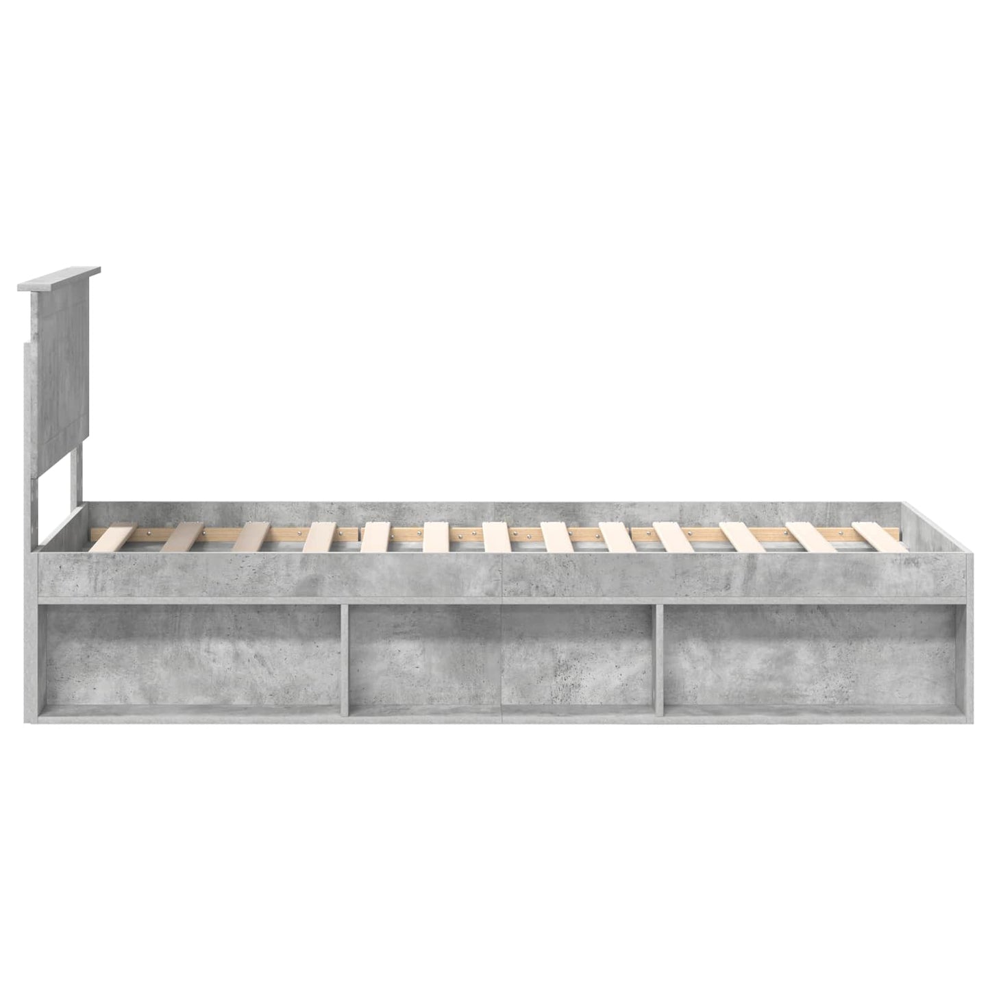 Bedframe Concerte Grijs 75 x 190 cm Massief grenenhout