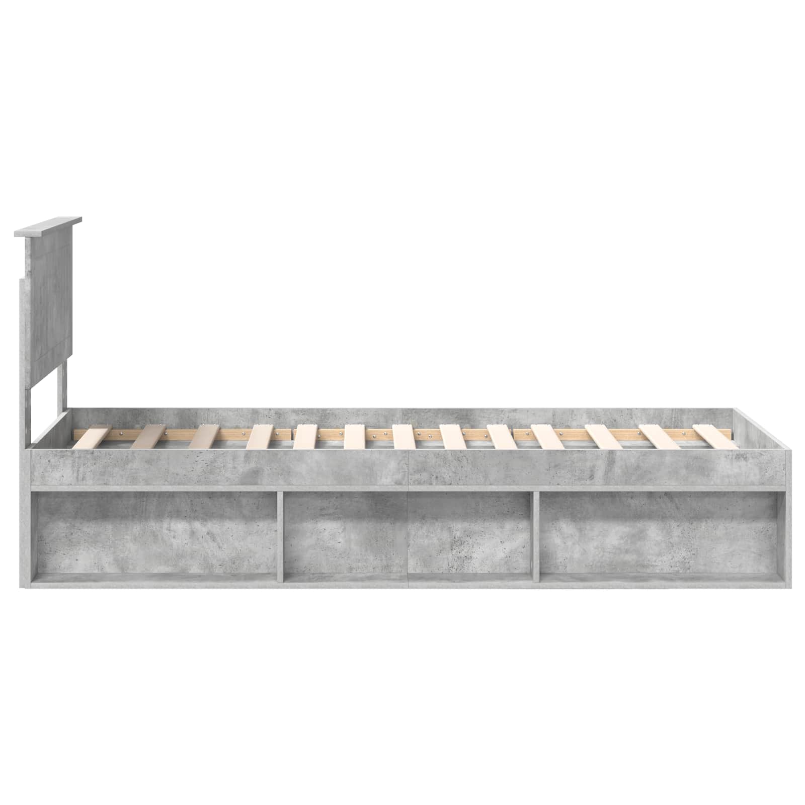 Bedframe Concerte Grijs 75 x 190 cm Massief grenenhout